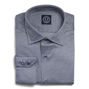 Non-Iron Knit Herringbone - Navy