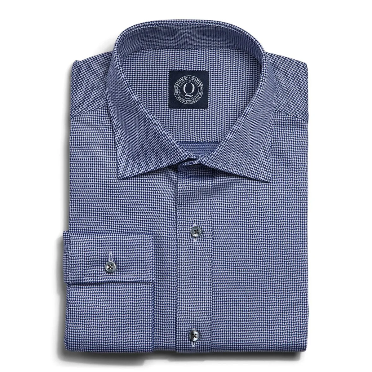 Non-Iron Knit Houndstooth - Navy