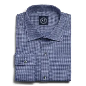 Non-Iron Knit Houndstooth - Navy