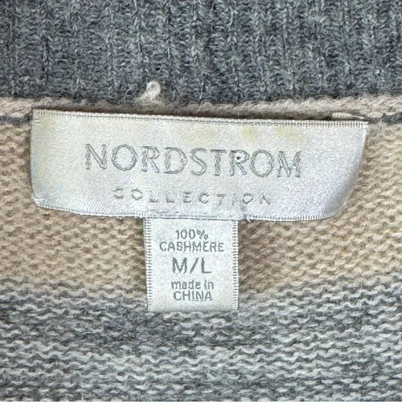 Nordstrom Collection 100% Cashmere Open Cardigan Sweater Gray Women's Size M/L