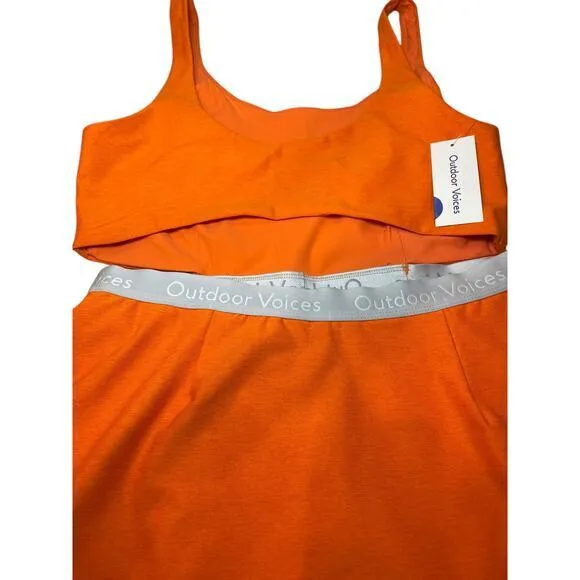 NWT Outdoor Voices Women Large Court Dress Clemetine Orange‎ Tennis Dress Skort