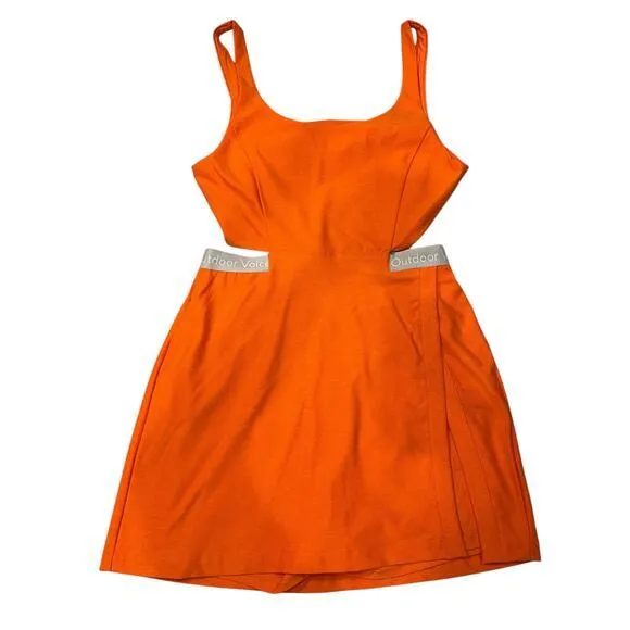NWT Outdoor Voices Women Large Court Dress Clemetine Orange‎ Tennis Dress Skort