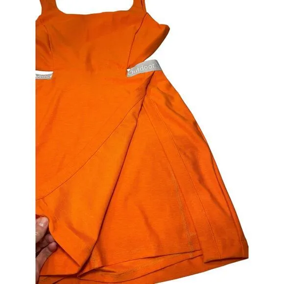 NWT Outdoor Voices Women Large Court Dress Clemetine Orange‎ Tennis Dress Skort