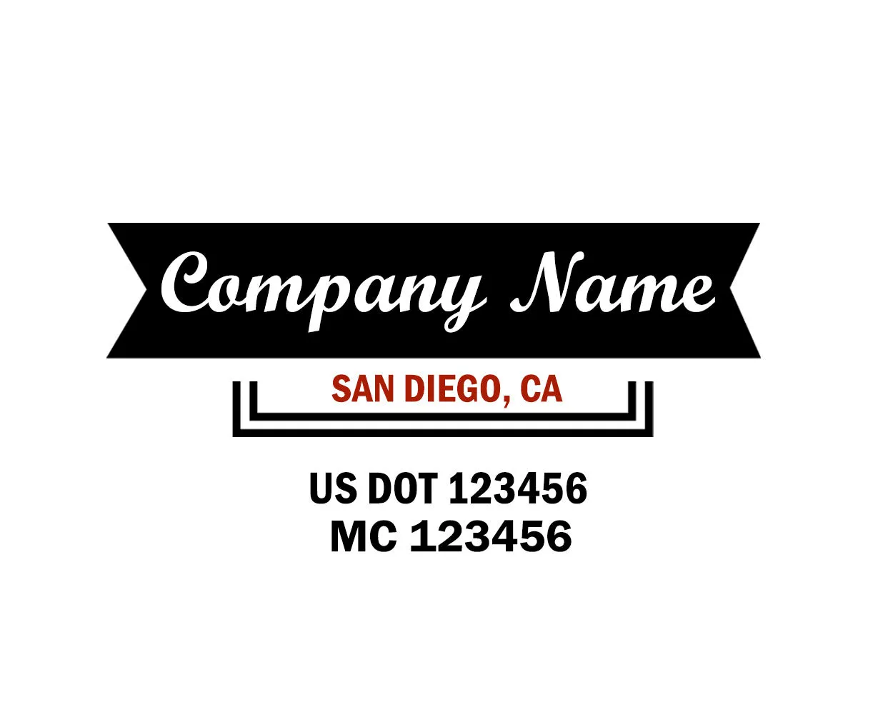 Old School Style Company Name Truck Decal USDOT, 2 Pack