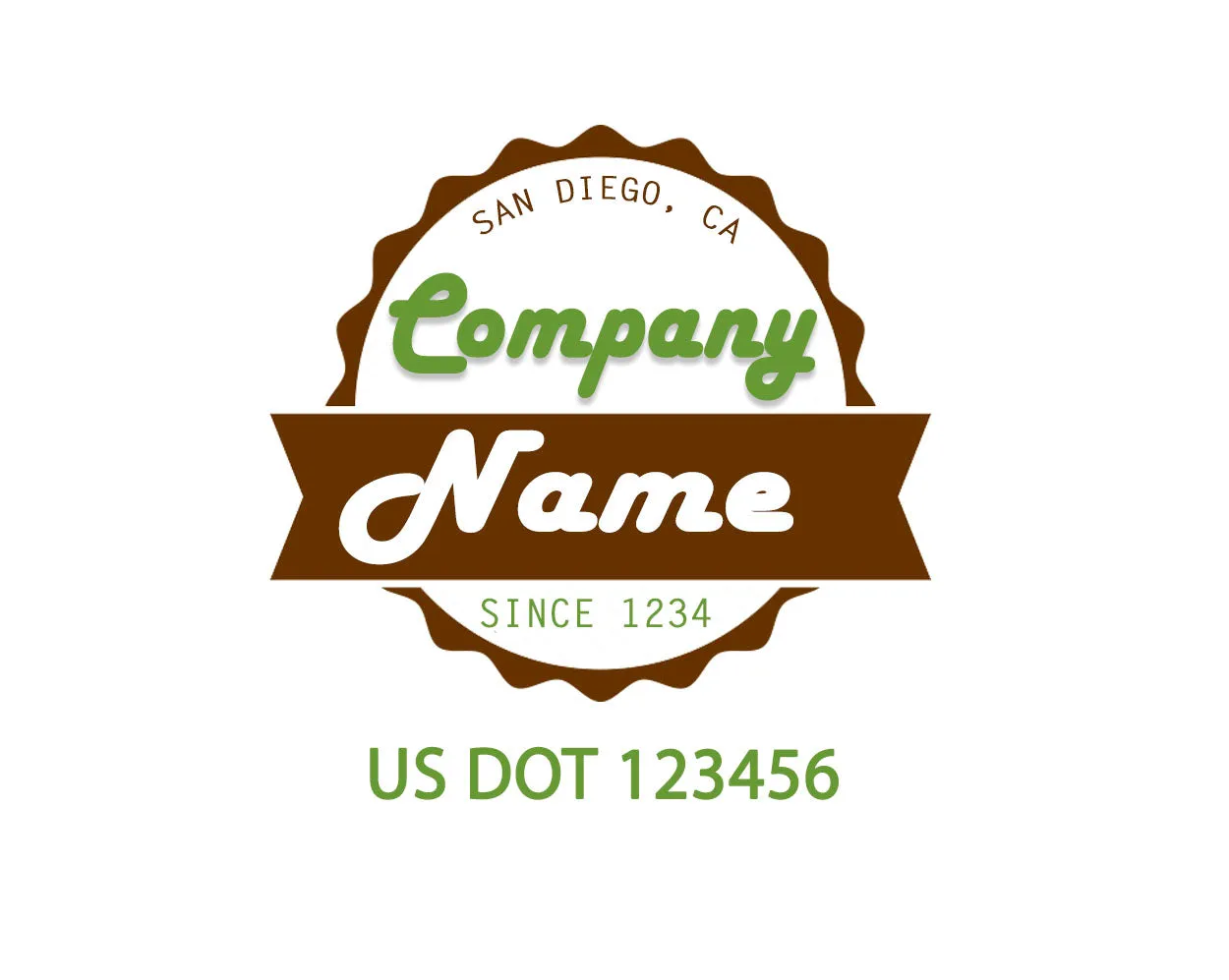Old School Style Company Name Truck Decal USDOT, 2 Pack