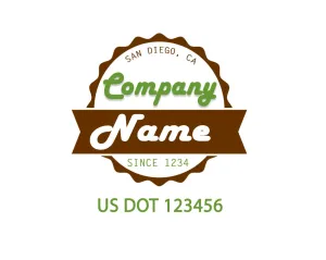 Old School Style Company Name Truck Decal USDOT, 2 Pack