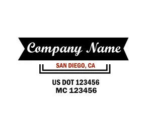 Old School Style Company Name Truck Decal USDOT, 2 Pack
