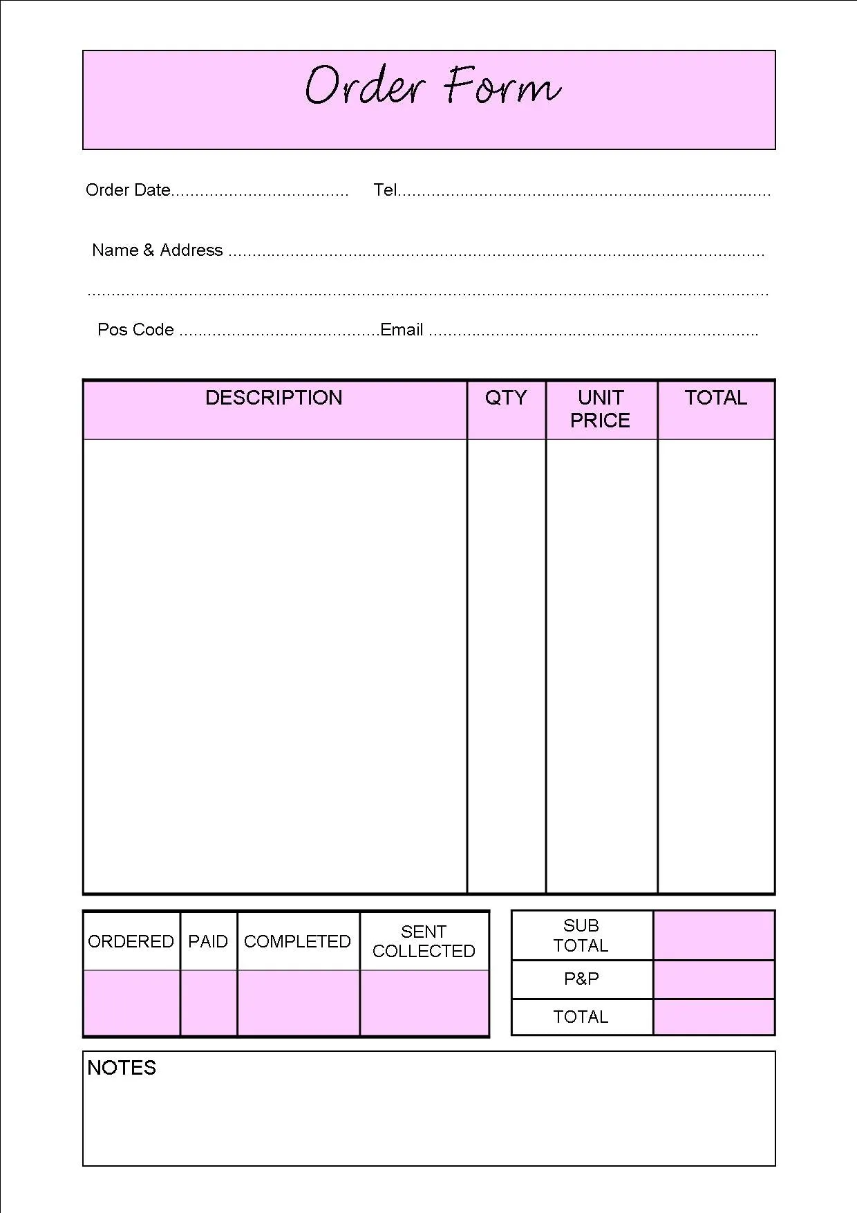 ORDER BOOK - A4 SPIRAL BOUND WITH 60 PAGES