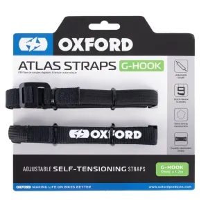 Oxford Atlas G-Hook Straps Black (17mm x 1.2m) (Pair)