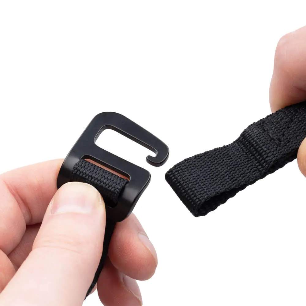 Oxford Atlas G-Hook Straps Black (17mm x 1.2m) (Pair)