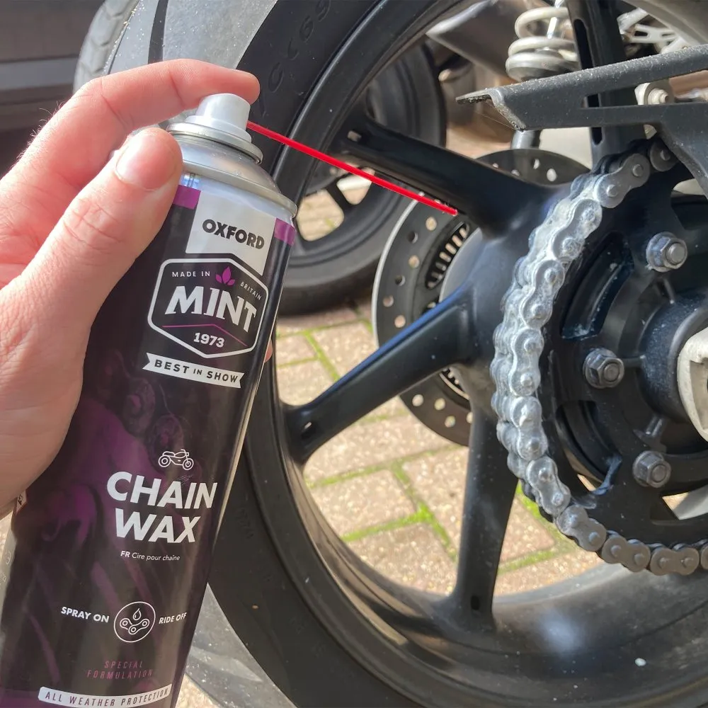 OXFORD MINT CYCLE MOTORBIKE MOTORCYCLE CHAIN WAX SPRAY 500ML