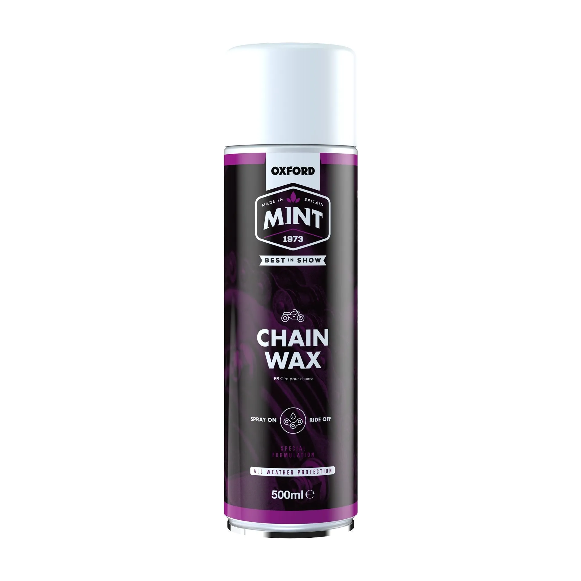 OXFORD MINT CYCLE MOTORBIKE MOTORCYCLE CHAIN WAX SPRAY 500ML