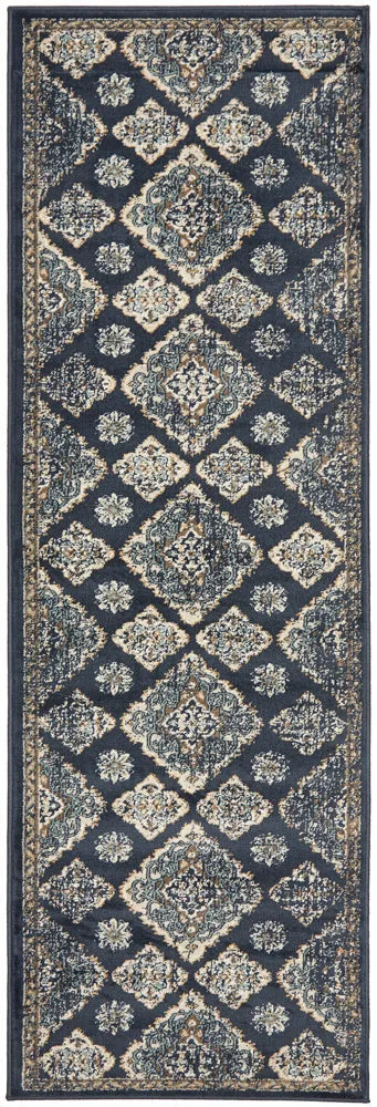 Oxford Timeline Navy Runner Rug