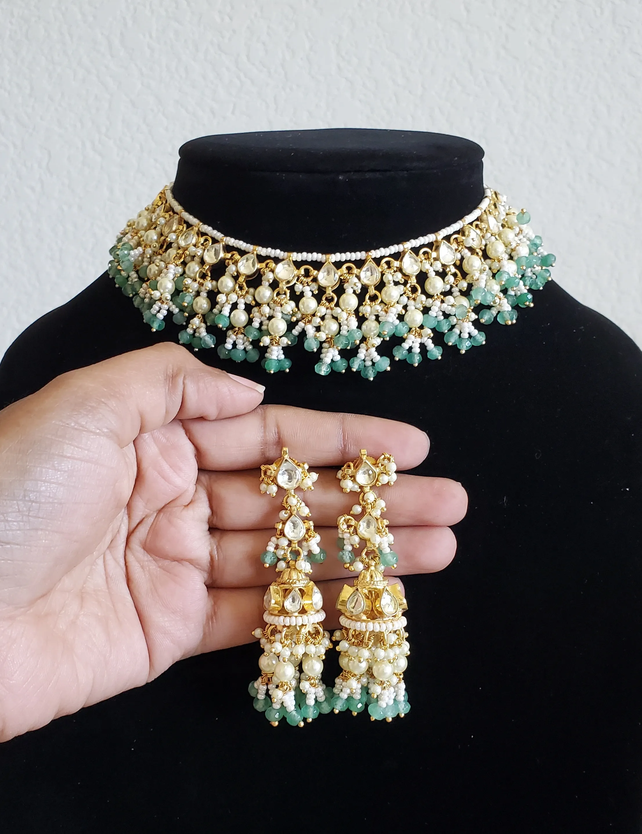 Pachi Kundan Necklace With Pearl Drops