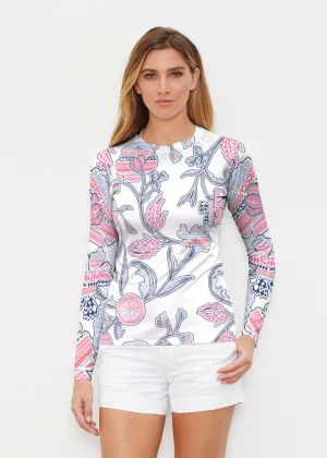 Patterns at Play Pink (7839) ~ Long Sleeve Rash Guard