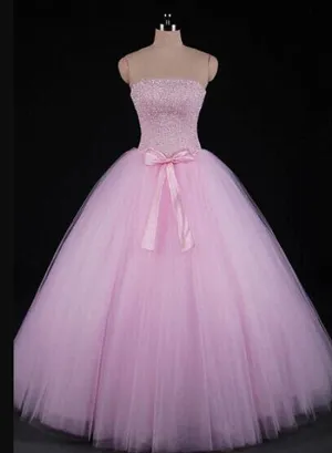 Pink Beaded Gorgeous Long Sweet 16 Dresses, New Style Formal Dresses