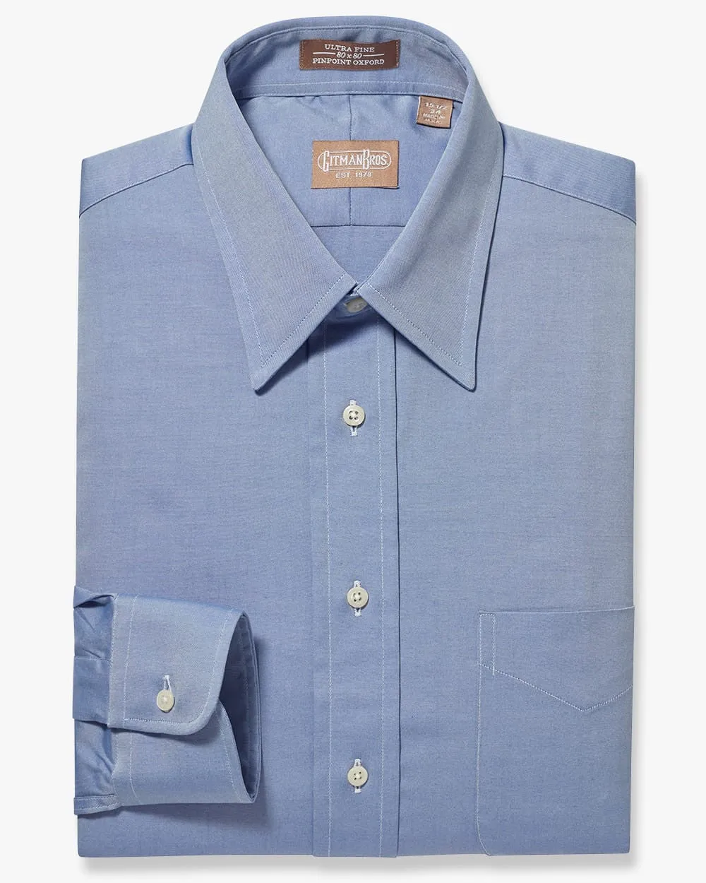 Point Collar Pinpoint Blue - Big/Tall