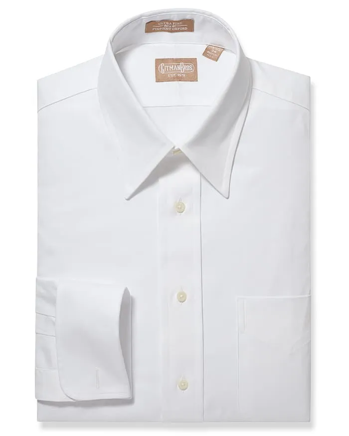 Point Collar Pinpoint French Cuff White - Big/Tall