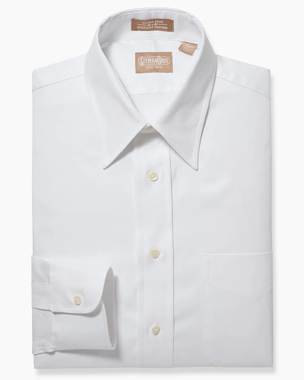 Point Collar Pinpoint White - Big/Tall