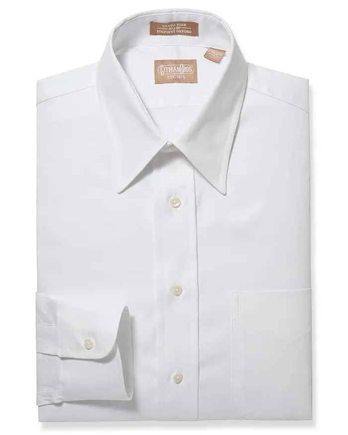 Point Collar Pinpoint White - Big/Tall