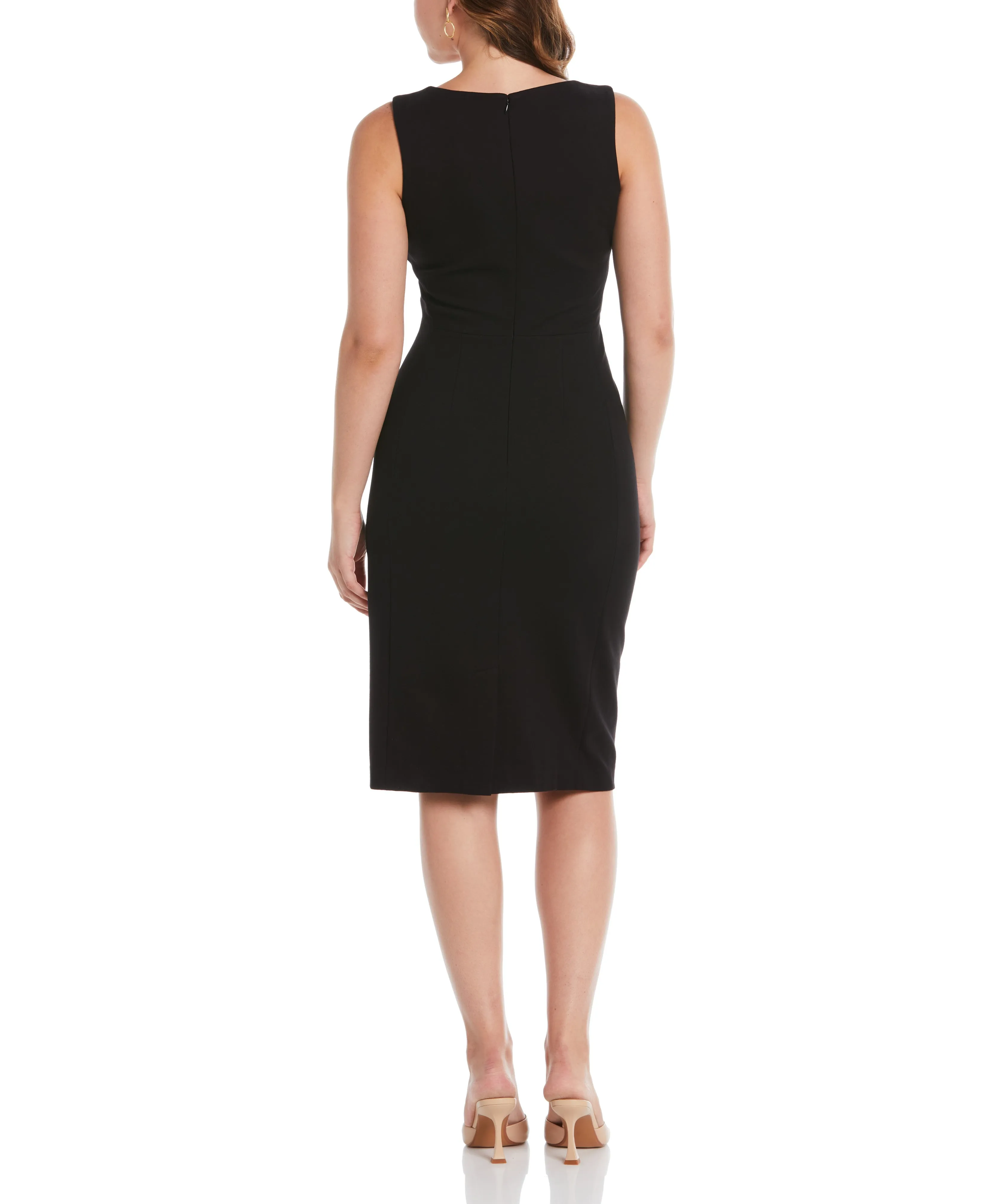 Ponte V-Neck Shift Dress