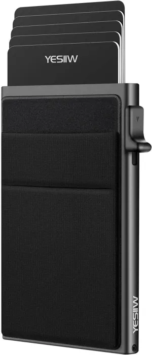 Pop up Business Card Holder for Men Minimalist Aluminum Wallet