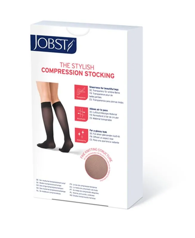 PR/1 JOBST ULTRASHEER WOMEN, KNEE HIGH, 20-30MMHG, LG, SUN BRONZE, CLOSED TOE