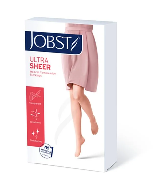 PR/1 JOBST ULTRASHEER WOMEN, KNEE HIGH, 20-30MMHG, LG, SUN BRONZE, CLOSED TOE