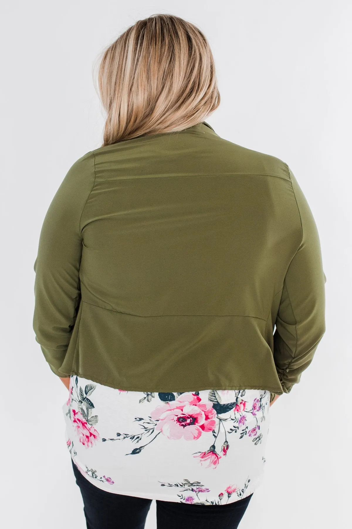 Pretty & Professional Blazer- Olive