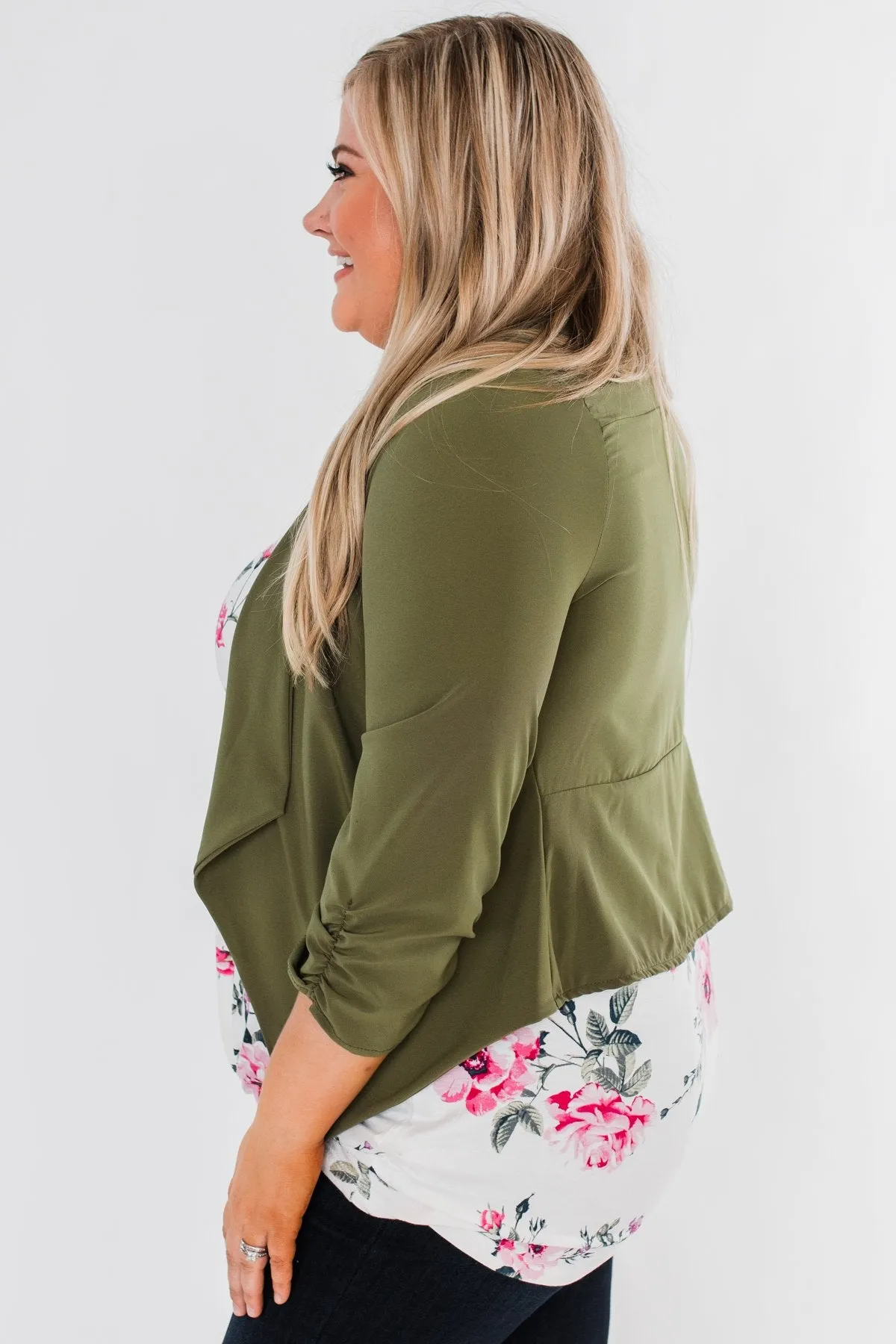 Pretty & Professional Blazer- Olive