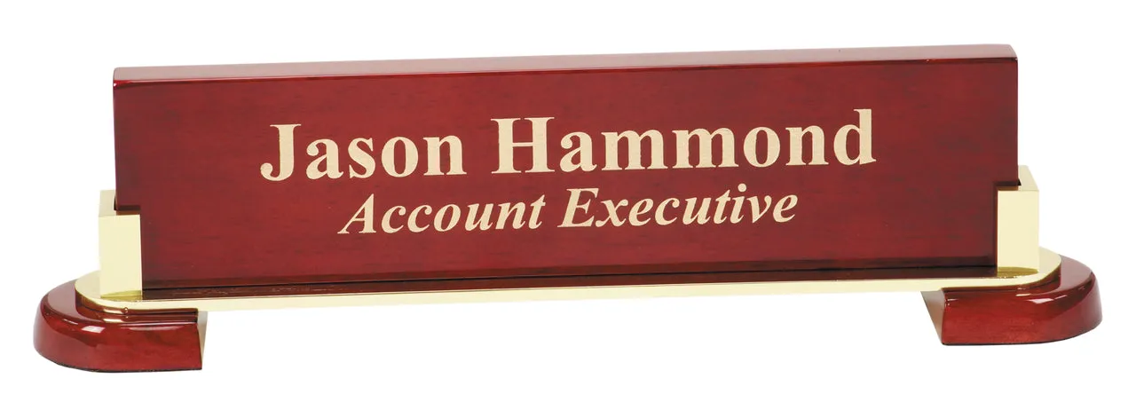 Rosewood Piano Finish & Metal Name Bar
