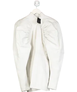 Rotate Birger Christensen Cream Kim Button Detailed Faux Leather Mini Dress UK 6