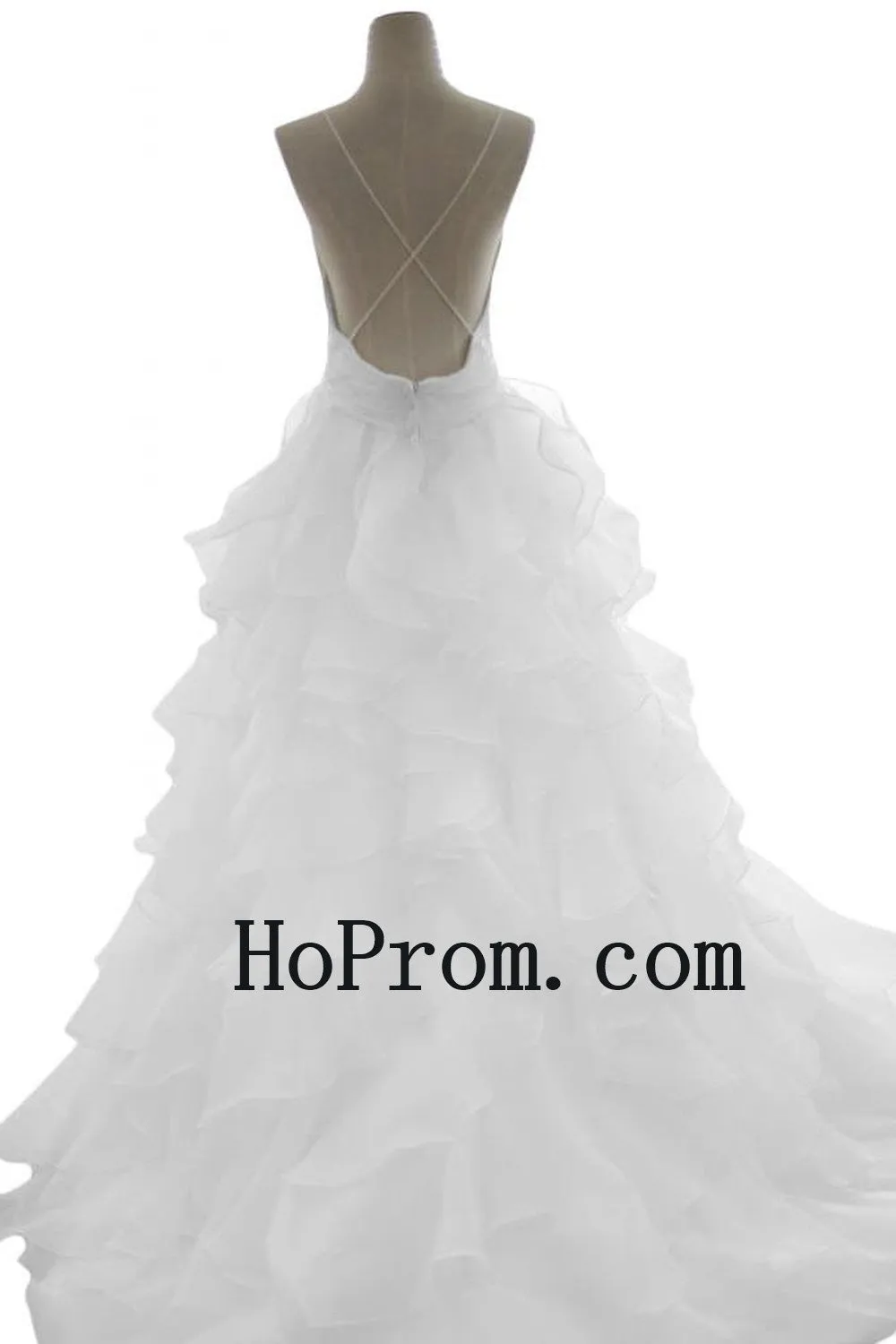 Ruffles Chiffon Prom Dresses,White Prom Dress,Evening Dress