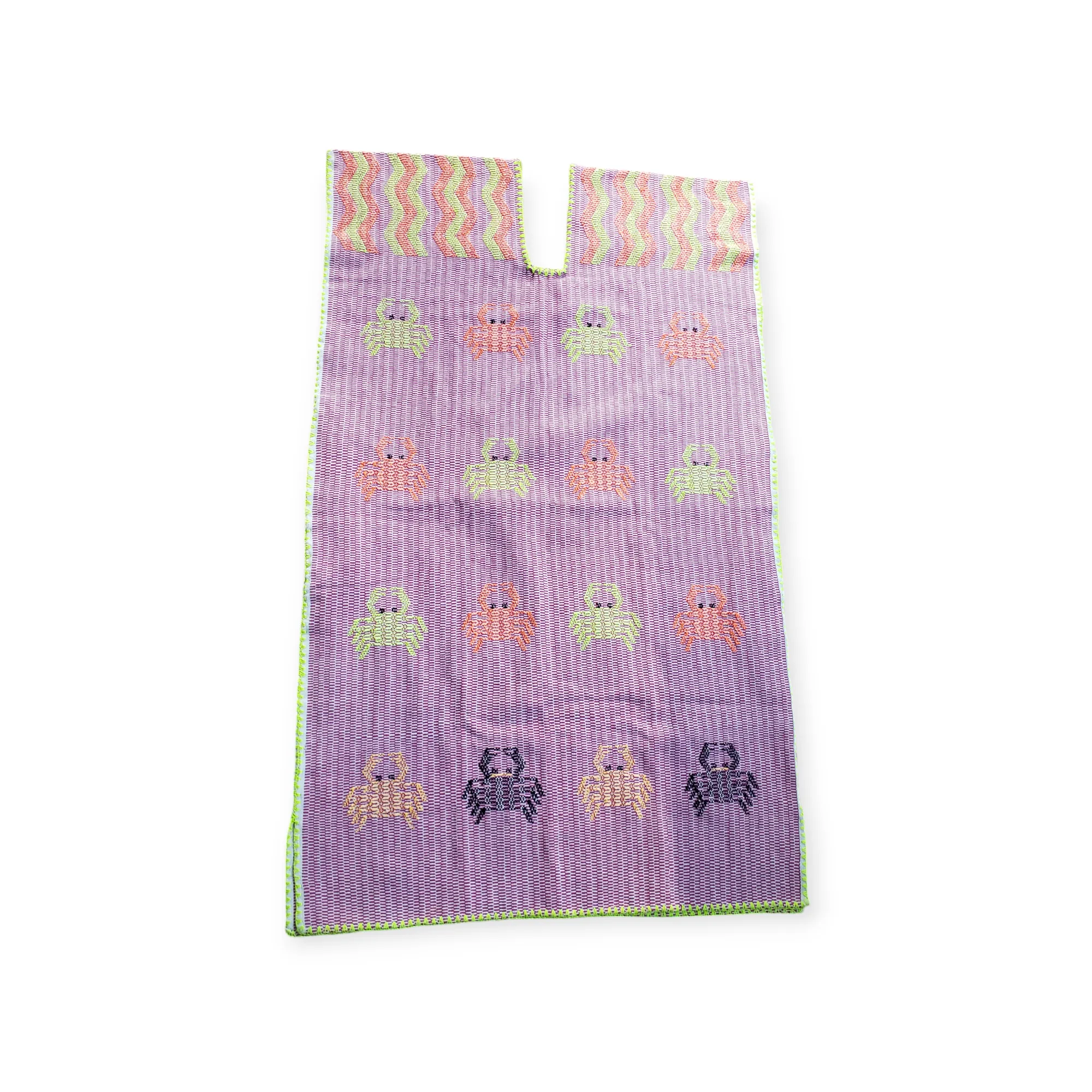 San Juan Colorado Huipil Mexican Kaftan - Pink with Crabs