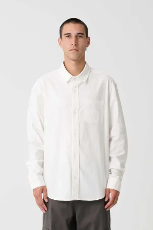 SCRIPT  OXFORD SHIRT - WHITE OXFORD
