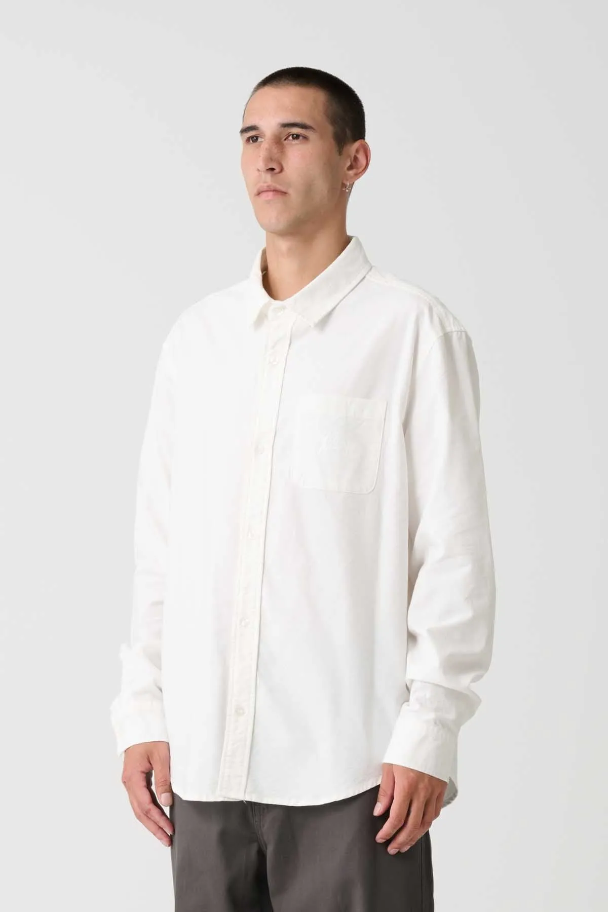 SCRIPT  OXFORD SHIRT - WHITE OXFORD