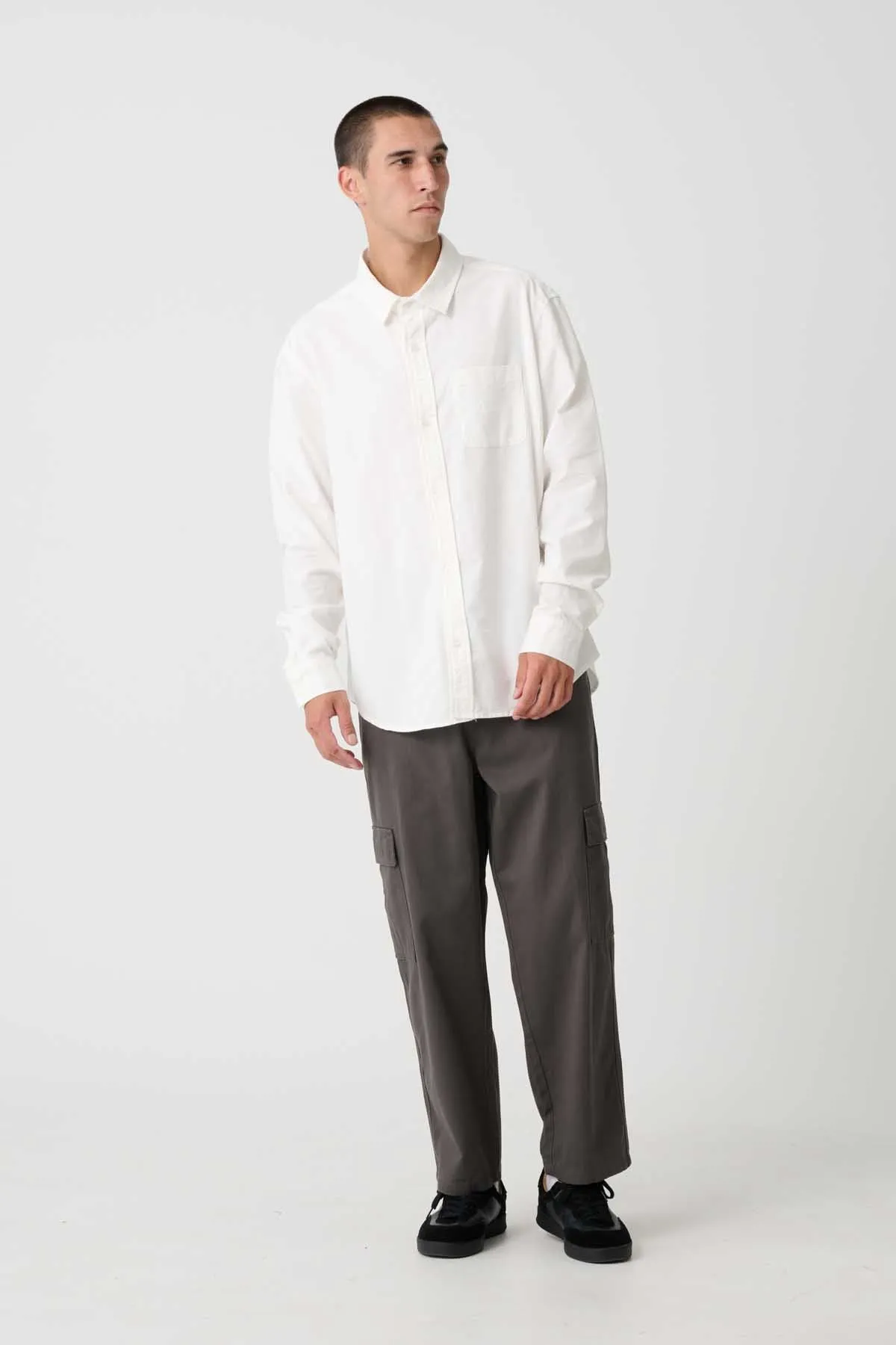 SCRIPT  OXFORD SHIRT - WHITE OXFORD