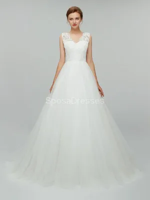 Sexy Backless Simple V-Neck Cheap Wedding Dresses Online, Cheap Bridal Dresses, WD552