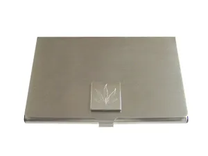 Silver Toned Etched Weed Business Card Holder