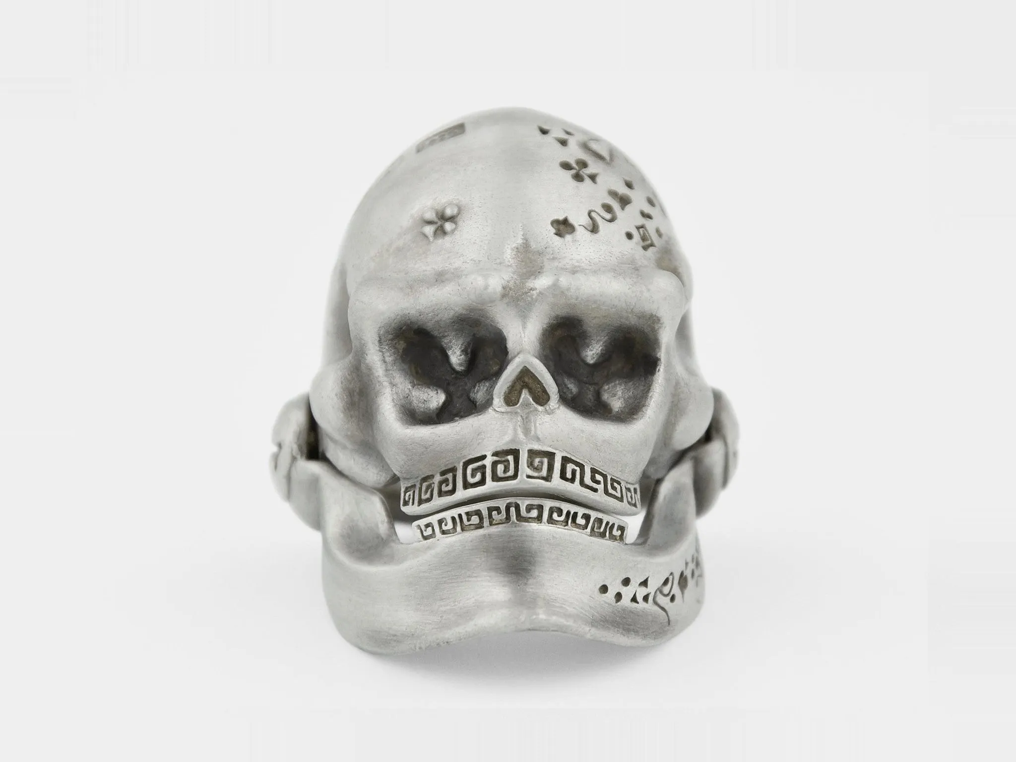 Skull Ring with Hinged Jaw in Sterling Silver