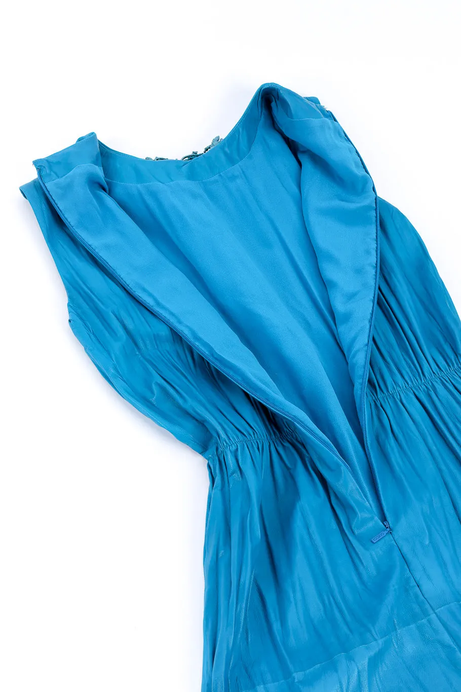 Sleeveless Pleated Leather Dress