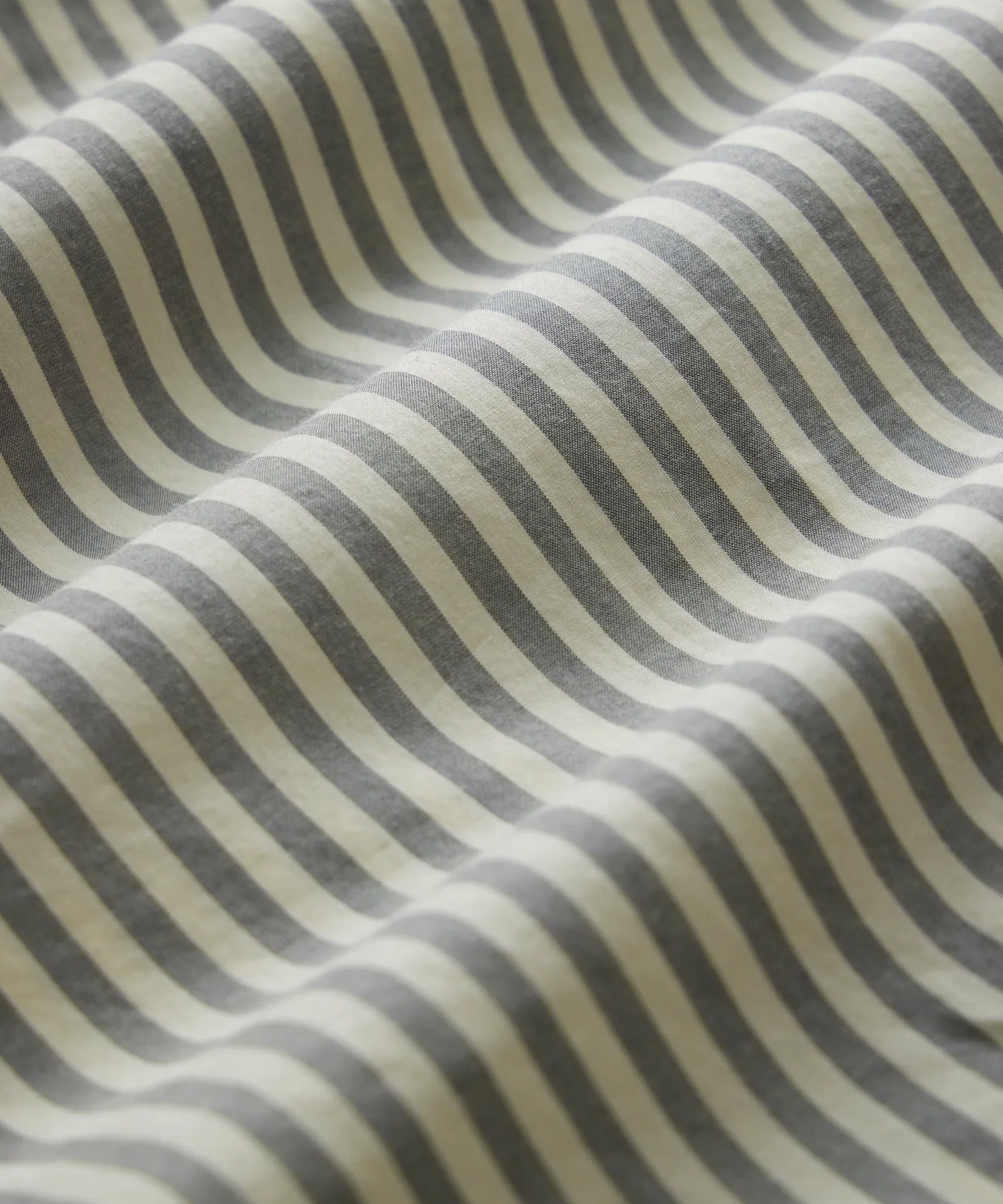 Slim Fit Poplin Sport Shirt in Dark Grey Bengal Stripe