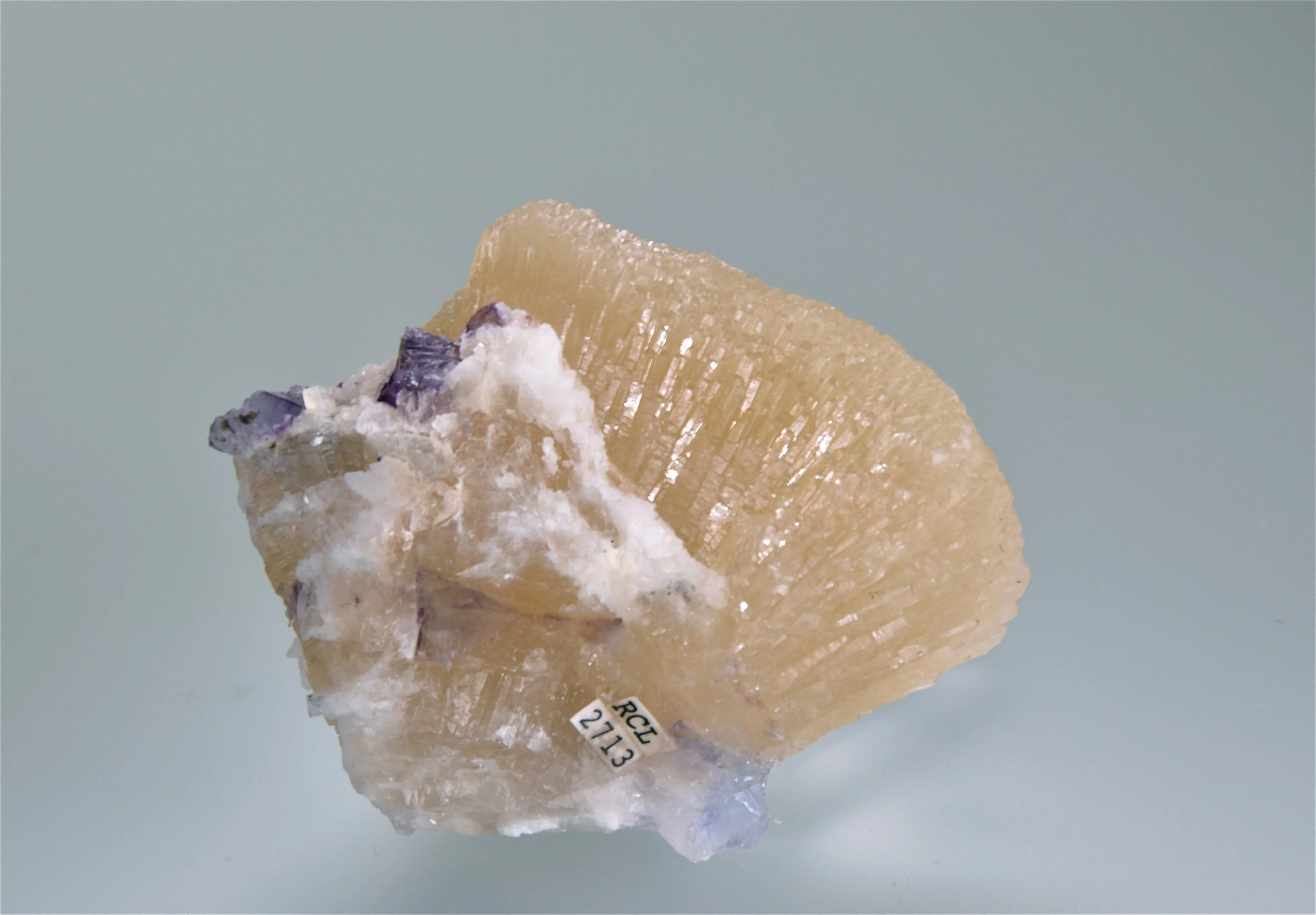 SOLD Witherite with Fluorite and Barite, Bethel Level, Minerva #1 Mine, Minerva Oil Company, Cave-in-Rock District, Southern Illinois, Mined c. 1960's, H. R. McBroom Collection to Ray Thompson Collection, Miniature 3.5 x 5.0 x 6.3 cm, $300. Online 8/21
