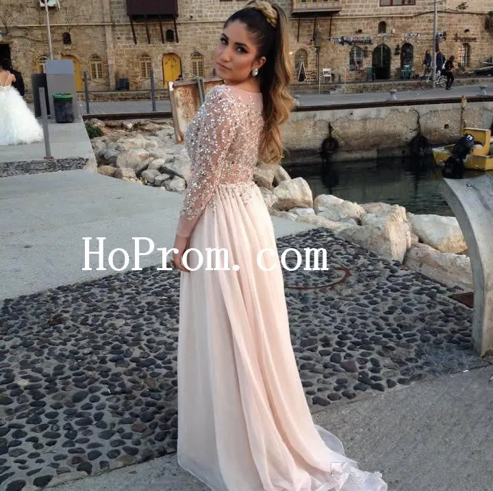 Sparkling Prom Dress,Long Sleeve Prom Dress,Evening Dress