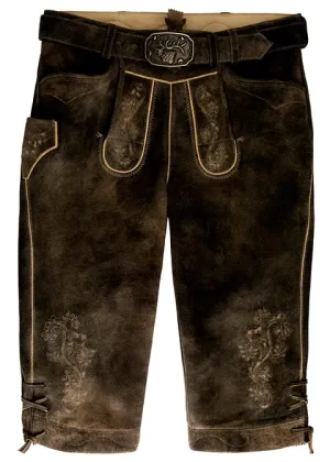 Spieth & Wensky Men's Kniebund Lederhosen "Balthasar" vulkan sand (48,50) (closeout)