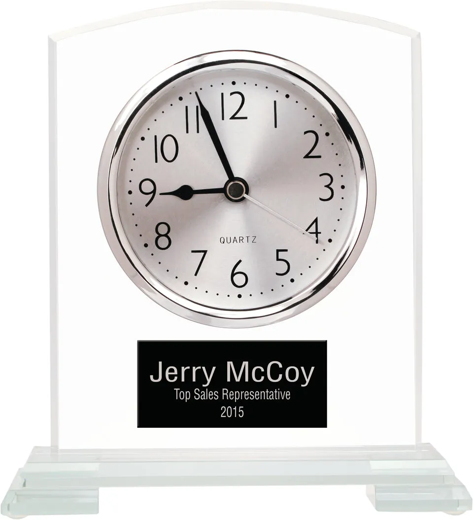 Square Glass Arch Clock