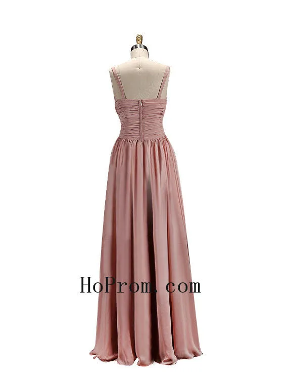 Straps V-Neck Prom Dresses,Long Prom Dress,Evening Dress