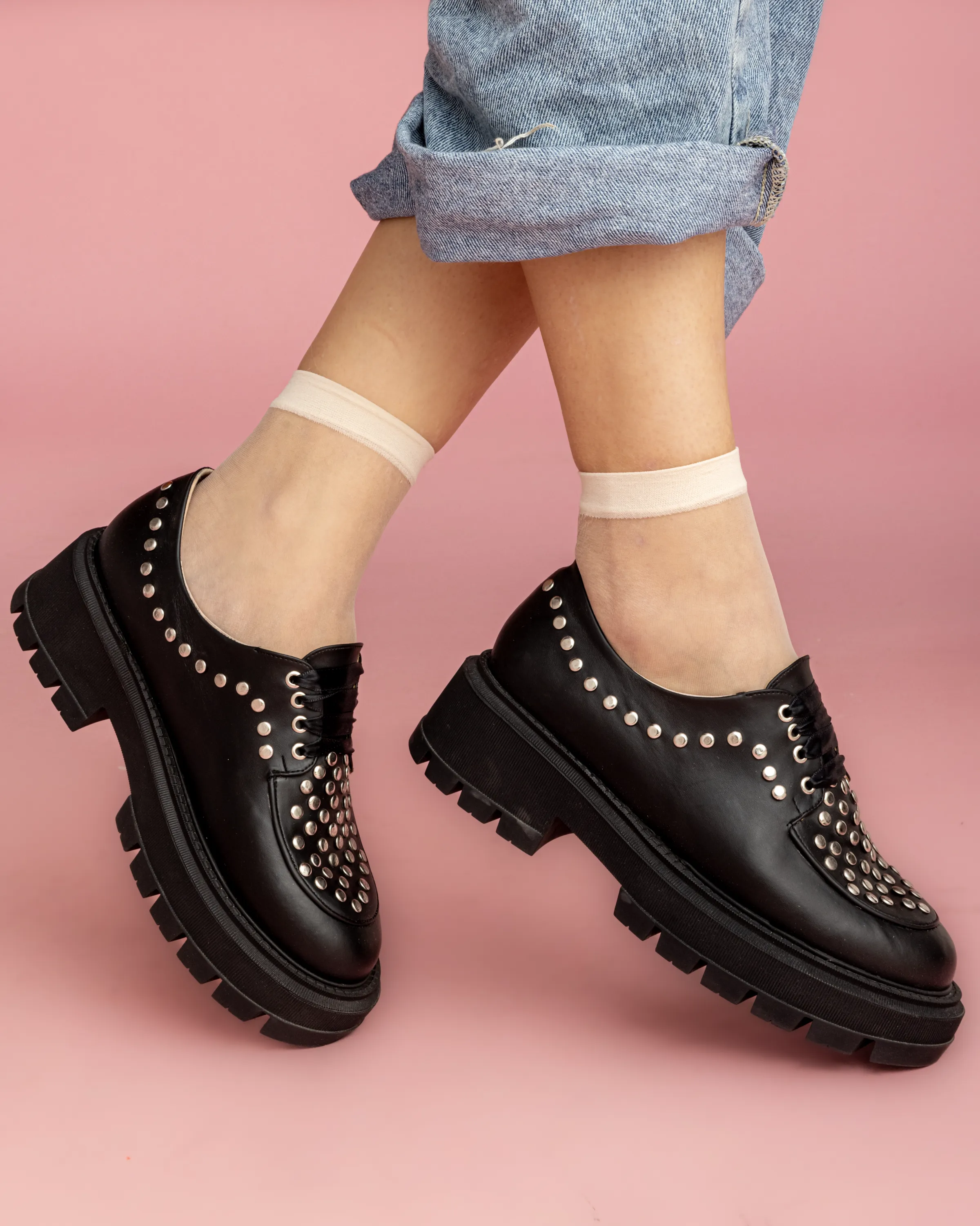 Studded Loafers - Black