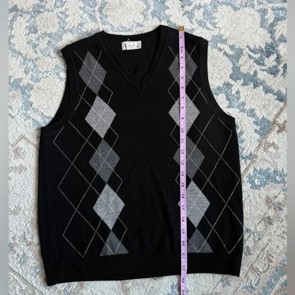 Super cool Neutral Brooks brothers 0 Marino wool Argyle sweater vest size M