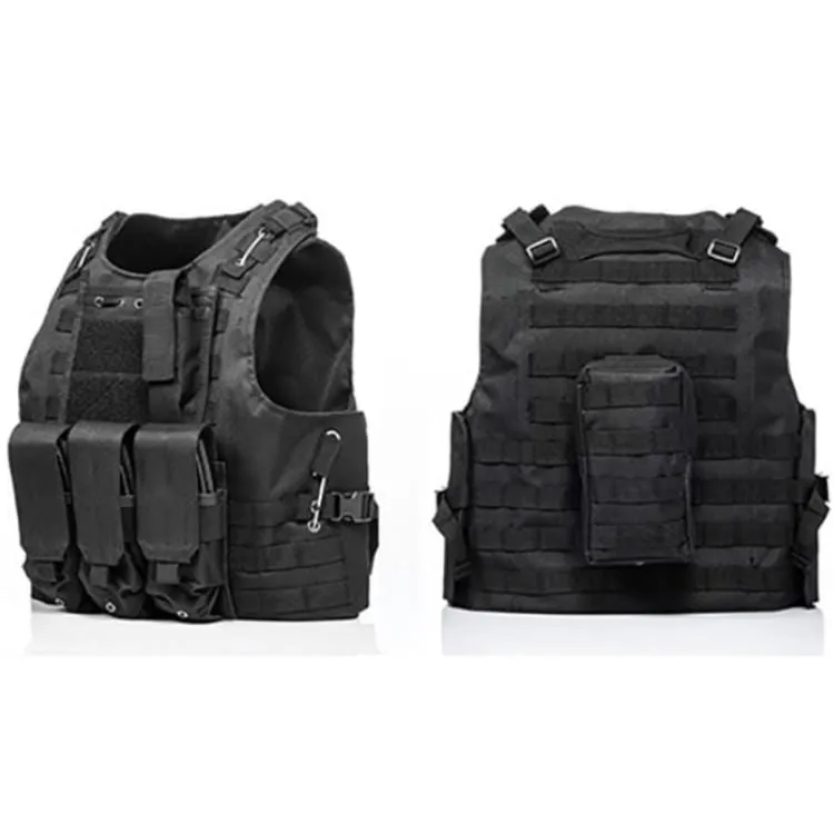 Tactical Molle Weste mit Taschen - Schwarz